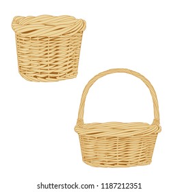 The basket isolated on a white background. Vector illustration.