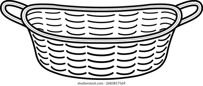 The basket isolated on white background