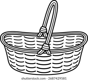 The basket isolated on white background