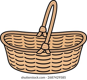 The basket isolated on white background