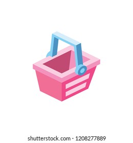 Basket isometric icon illustration. Creative illustration idea.