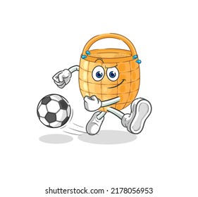 the basket kicking the ball cartoon. cartoon mascot vector