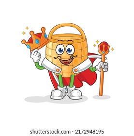 el vector de canasta king. personaje de caricatura
