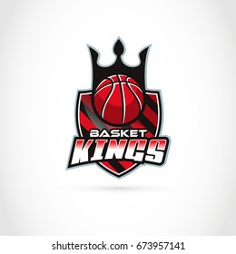 Basket Kings. Sport, Basketball Logo Template. Vector illustration Eps.10