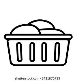Basket with laundry on white background, vector illustration