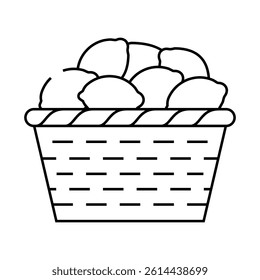 basket with lemons line icon vector. basket with lemons sign. isolated contour symbol black illustration