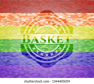 Basket lgbt colors emblem 