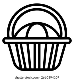 basket line art  vector icon black and white