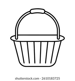 Basket Line Art Vector Outline Illustration

