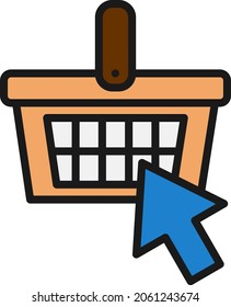 Basket Line Filled Vector Icon Design
