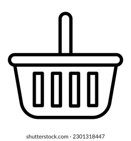 Plantilla e ilustración de diseño vectorial de icono de línea de cesta