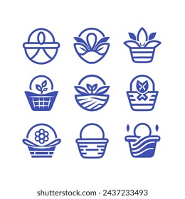 iconos de línea de cesta, paquete de iconos de línea de cesta simple 