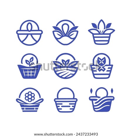 basket line icons, simple basket line icon pack 
