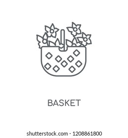 Basket linear icon. Basket concept stroke symbol design. Thin graphic elements vector illustration, outline pattern on a white background, eps 10.