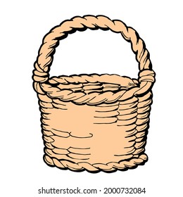 basket made from tied wood vector design