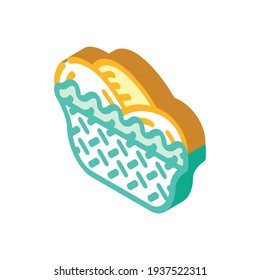 basket with mango isometric icon vector. basket with mango sign. isolated symbol illustration