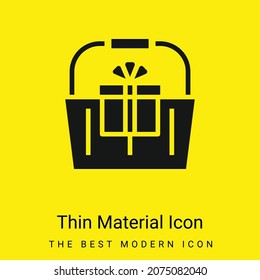 Basket minimal bright yellow material icon