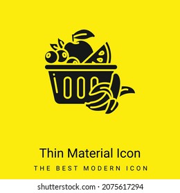 Basket minimal bright yellow material icon
