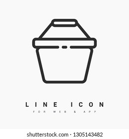 Basket minimal icon. Corf line vector icon for websites and mobile minimalistic flat design.