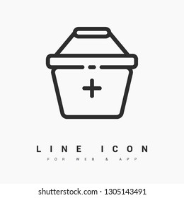 Basket minimal icon. Corf line vector icon for websites and mobile minimalistic flat design.