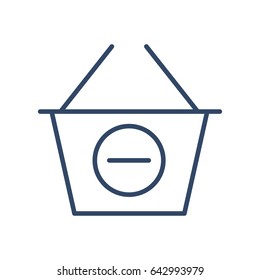 Basket Minus Icon Vector Illustration