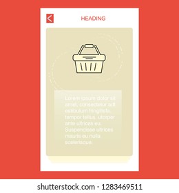 Basket mobile vertical banner design design. Vector