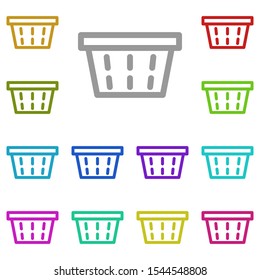 Basket multi color icon. Simple thin line, outline vector of laundry icons for ui and ux, website or mobile application