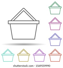 Basket multi color icon. Simple thin line, outline vector of web icons for ui and ux, website or mobile application