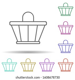Basket multi color icon. Simple thin line, outline vector of web icons for ui and ux, website or mobile application