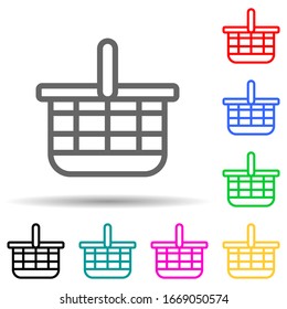 basket multi color style icon. Simple thin line, outline vector of web icons for ui and ux, website or mobile application