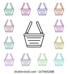 basket multi color style icon. Simple thin line, outline vector of online shopping icons for ui and ux, website or mobile application