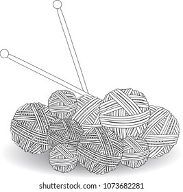 Basket with multi-colored tangles in a square Frame of multi-colored balls of wool