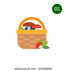 Basket with mushrooms