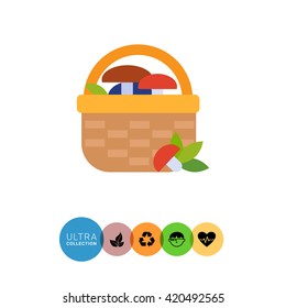 Basket with mushrooms