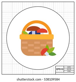 Basket with mushrooms