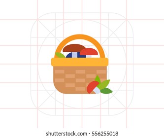 Basket with mushrooms