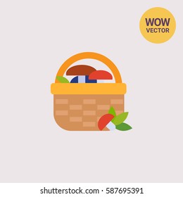 Basket with mushrooms