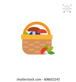 Basket with mushrooms