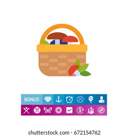 Basket with mushrooms