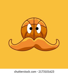 plantilla vectorial de diseño de logotipo de bigote de cesta