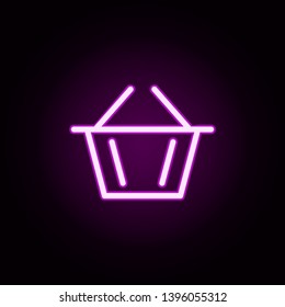 basket neon icon. Elements of autumn set. Simple icon for websites, web design, mobile app, info graphics