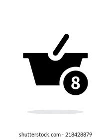 Basket with number simple icon on white background. Vector illustration.