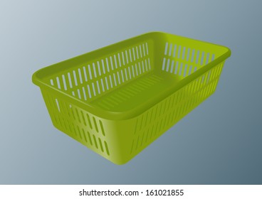 Basket for objects, food, vegetables, fruit. Icon e-commerce. Vector