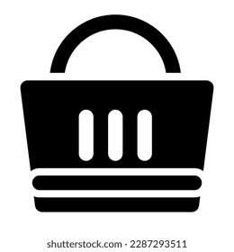 basket of online shopping solid icon style