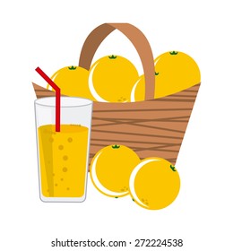 basket oranges design, vector illustration eps10 graphic 