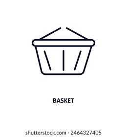 basket outline icon.  Thin line icon from camping collection. Editable vector isolated on white background