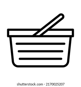 Basket outline icon vector illustration