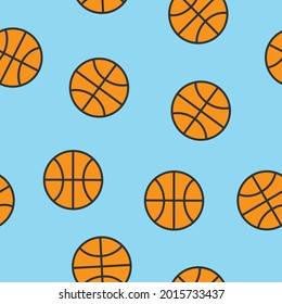 Basket Pattern. Vector seamless pattern barckground with basketballs balls