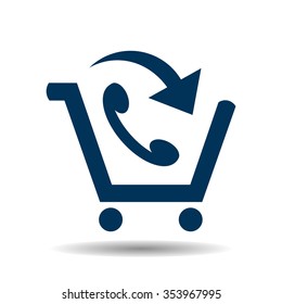 basket with phone icon
