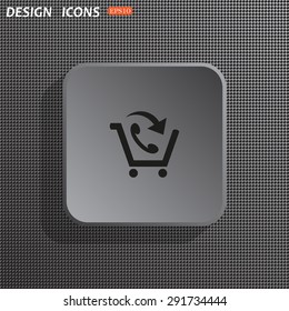 basket with phone. icon. vector design